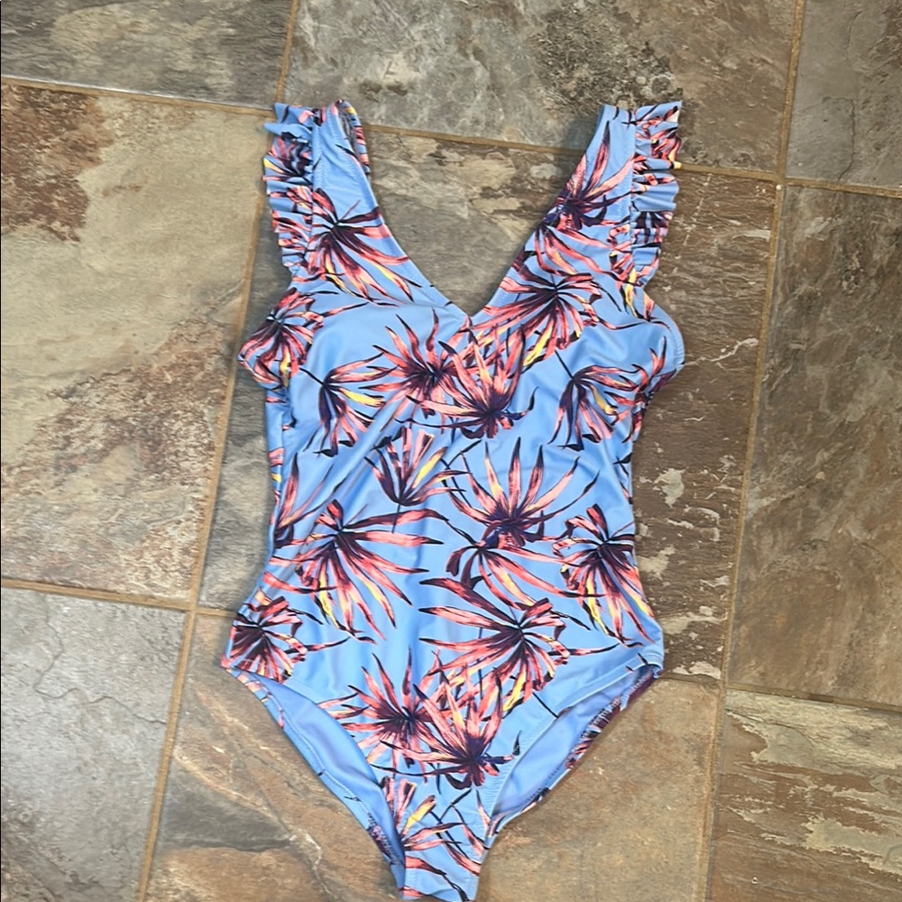 Jessica Simpson Swimwear - Blue Floral One-Piece